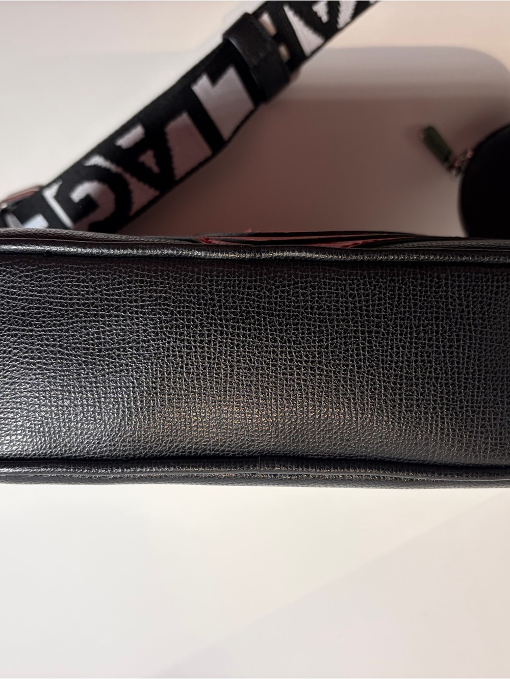 Karl Lagerfeld Black Crossbody with Red, Rose and Pink Heart Motif - Picture 11 of 16